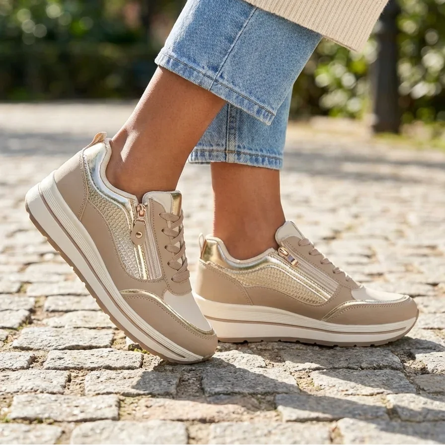 Baskets Beige & Blanc Cassé (011DXRJ9589KH)