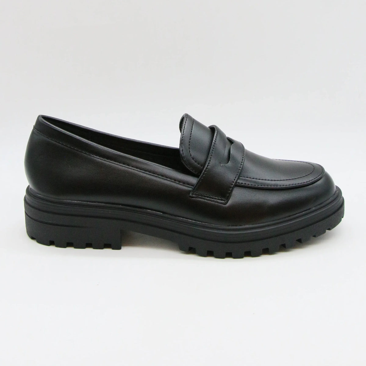 Mocassins noirs femme à semelle crantée ANDREY
