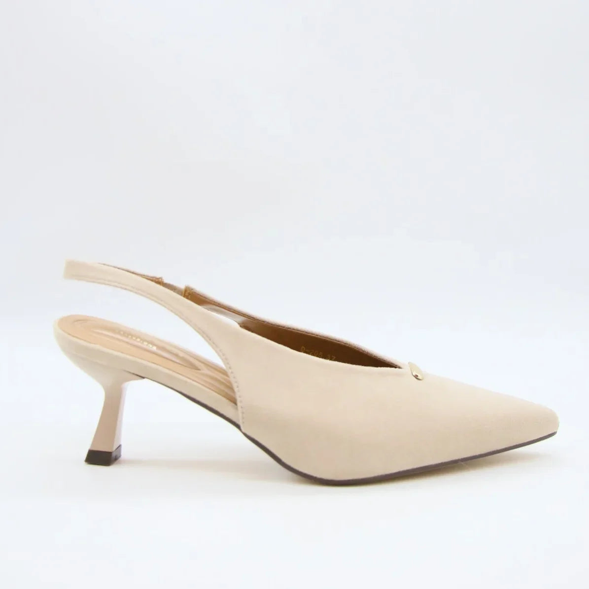 Escarpins slingback beiges femme à bout pointu et petit talon ANDREY