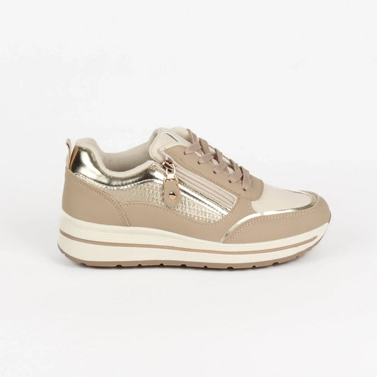 Baskets Beige & Blanc Cassé  (011DXRJ9589KH)