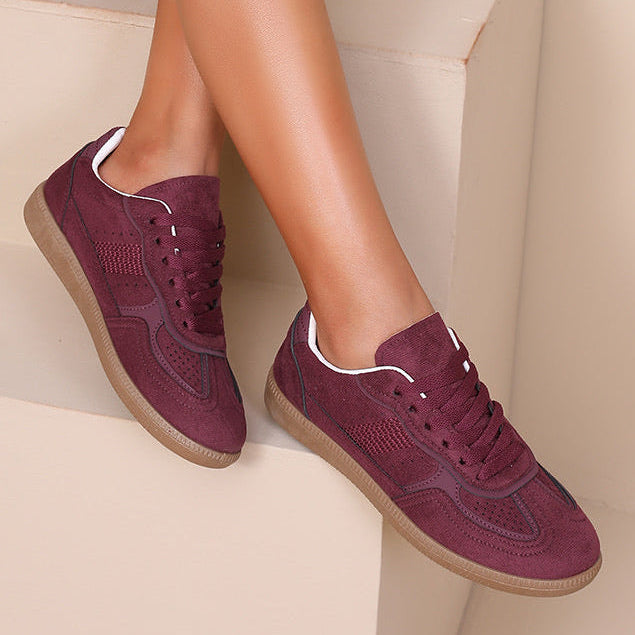 Baskets Rétro Bordeaux Femme à Semelle Gomme | ANDREY Maroc